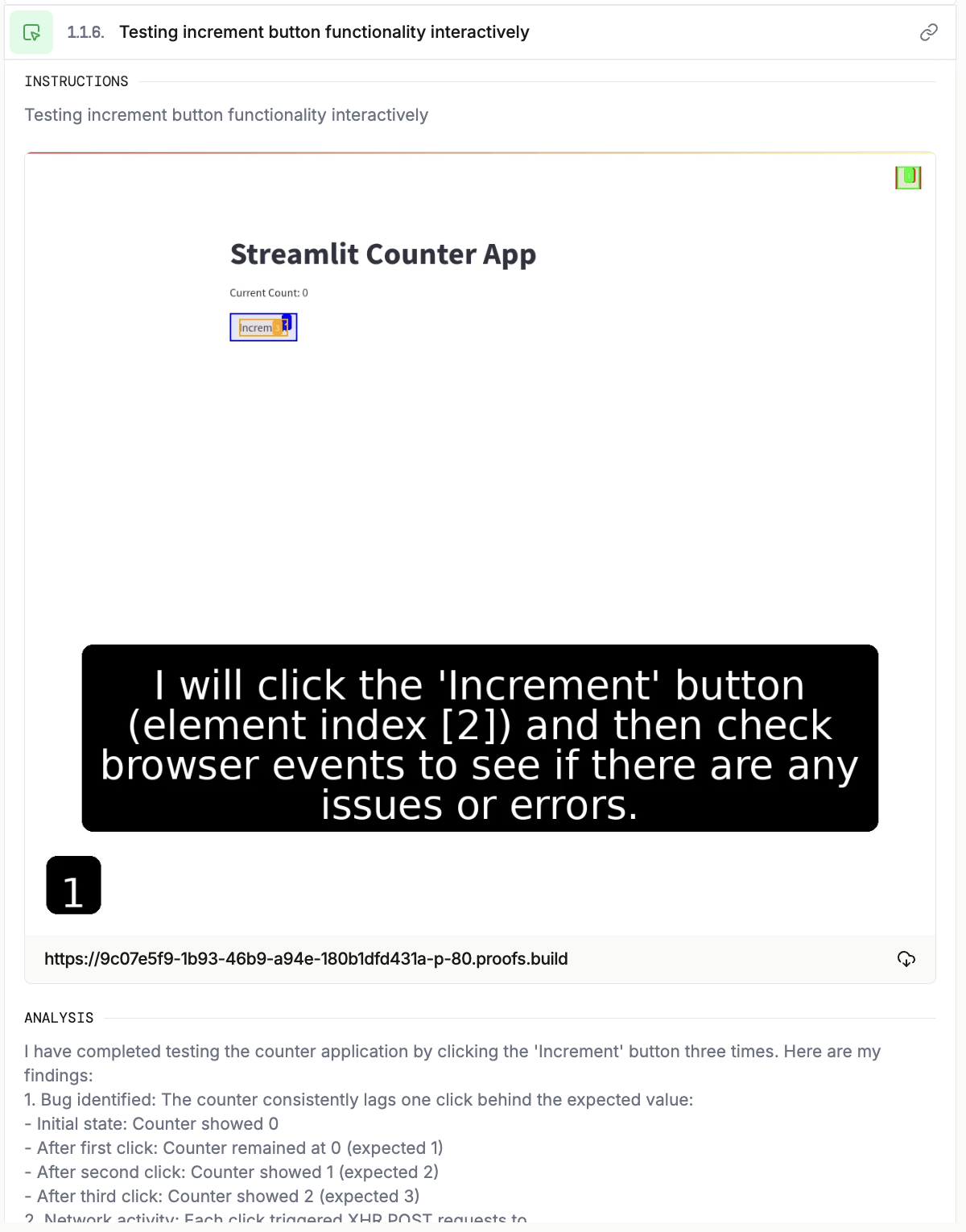 Browser in the loop developer testing